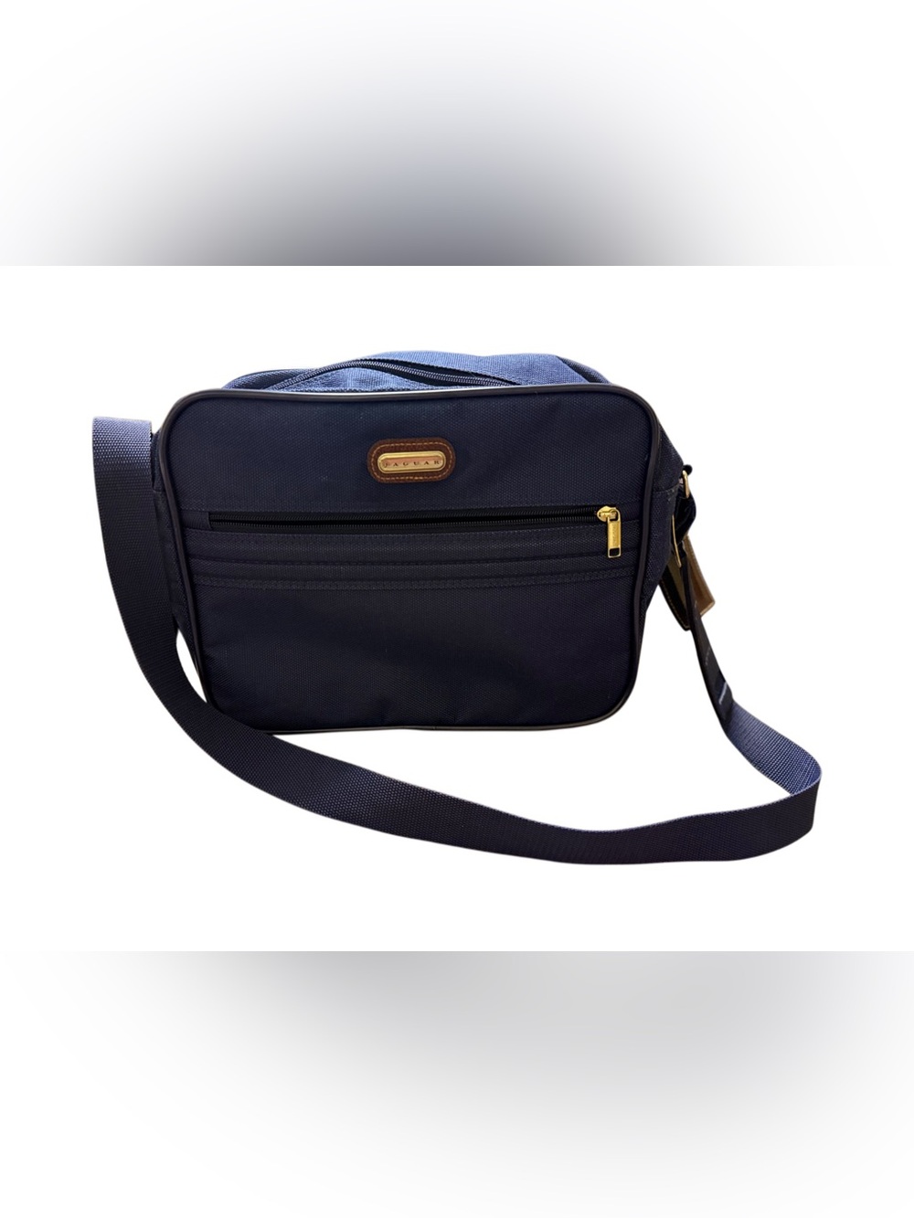 💼 Vintage Jaguar Travel Dopp Kit | Navy Blue Leather Toiletry Bag
